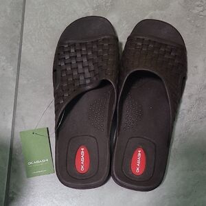 Okabashi Dark Brown Woven Slides